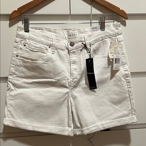 White High-Rise Denim Shorts Size 10